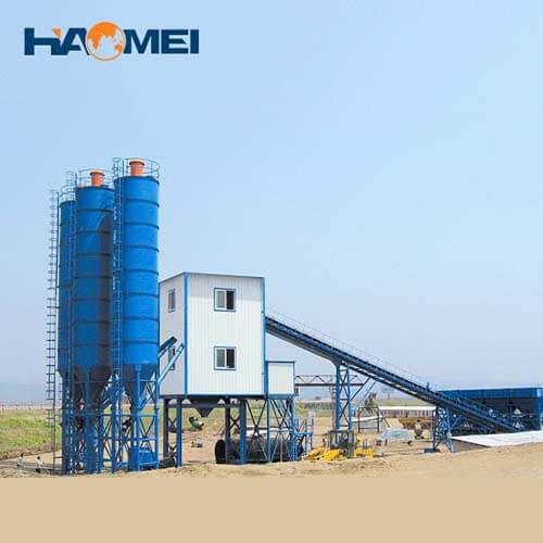 low cost hzs120 stationary concrete batching plant