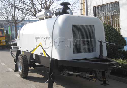 HBT25-10SD Mobile Trailer Electric Drive Concrete Pump With Forced Mixer